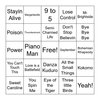 Jett's Staff Singo Bingo Card
