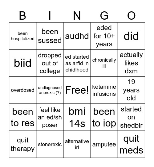 azrael bingo Card