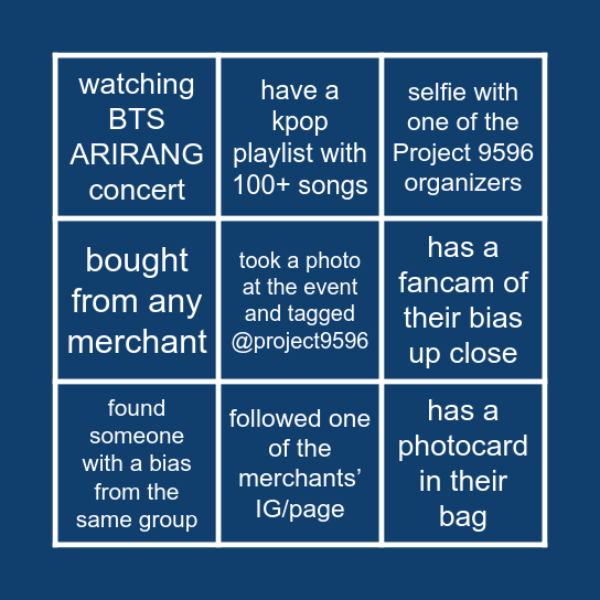 K-Bingo Express Bingo Card