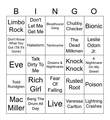 Keystone Crooners Bingo Card