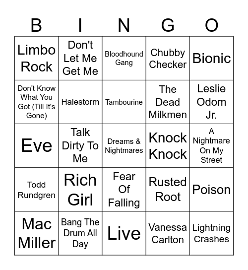 Keystone Crooners Bingo Card