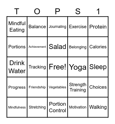 TOPS BINGO Card