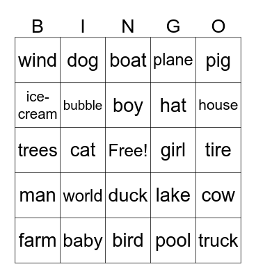 Benny's Big Bubble W Bingo Card