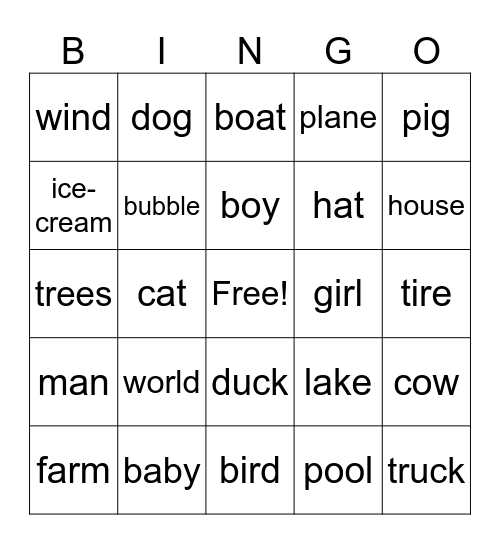 Benny's Big Bubble W Bingo Card
