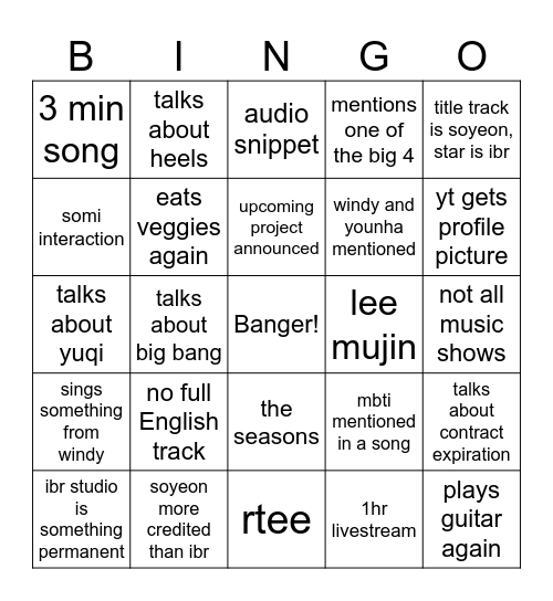 SOYLO Bingo Card