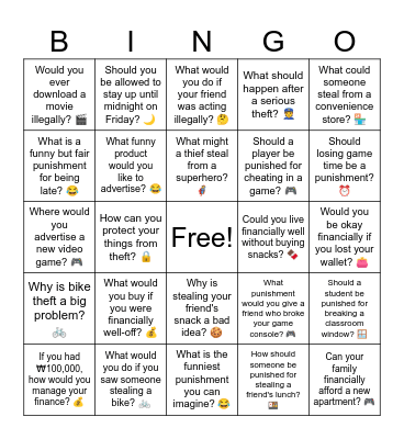 D1 L10 More questions Bingo Card