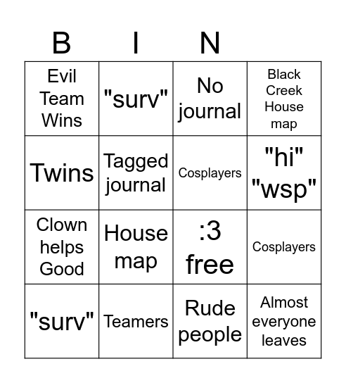 Flicker Bingo Card Bingo Card