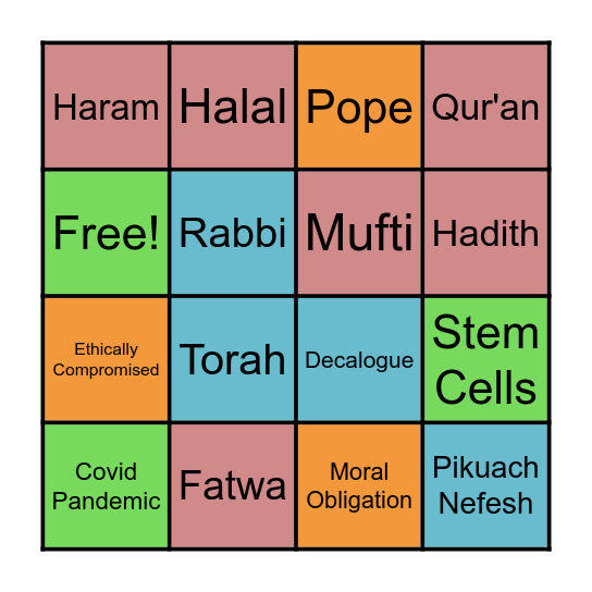Science & Religion - Abrahamic Faiths Bingo Card