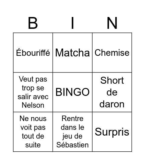 Naël Bingo Card