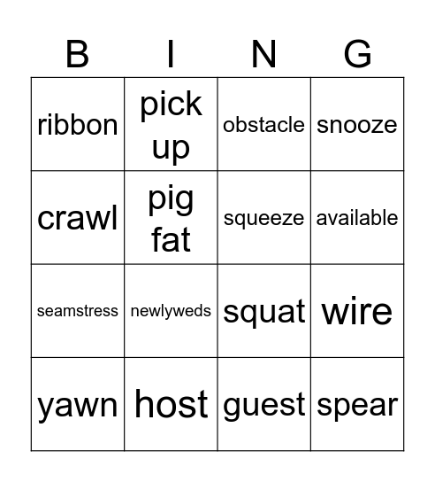 Skanska Monday Bingo Card