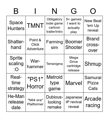 Pixel Arcadia 2026 Bingo Card
