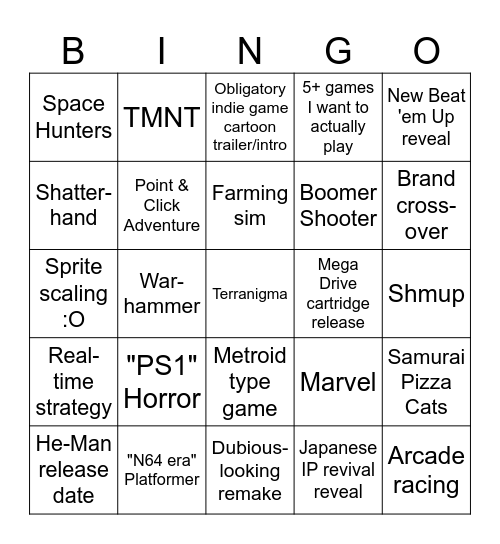 Pixel Arcadia 2026 Bingo Card
