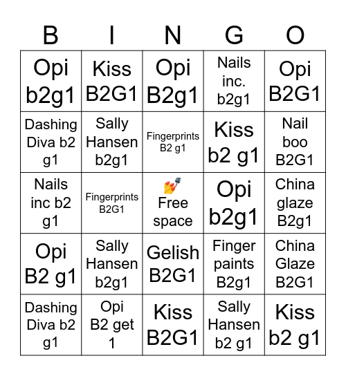 🟣Color fest NAIL POLISH BINGO🔵 Bingo Card