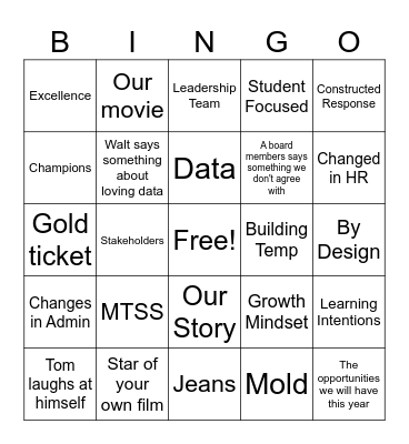 Etown Opening Week 2026 Bingo Card
