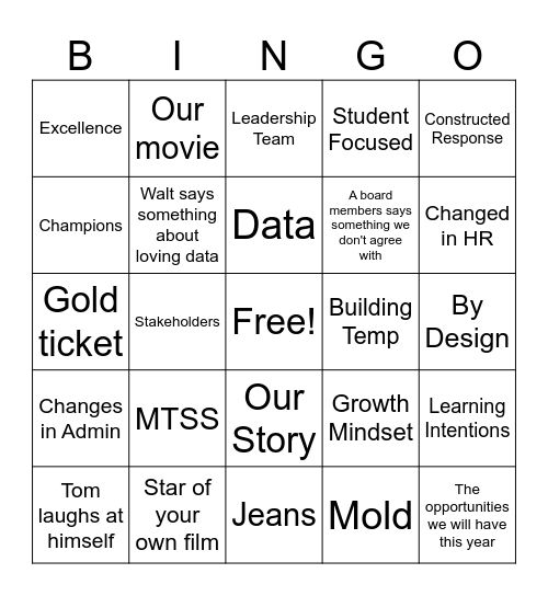 Etown Opening Week 2026 Bingo Card