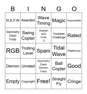 DASH WORLD Bingo Card