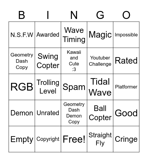 DASH WORLD Bingo Card