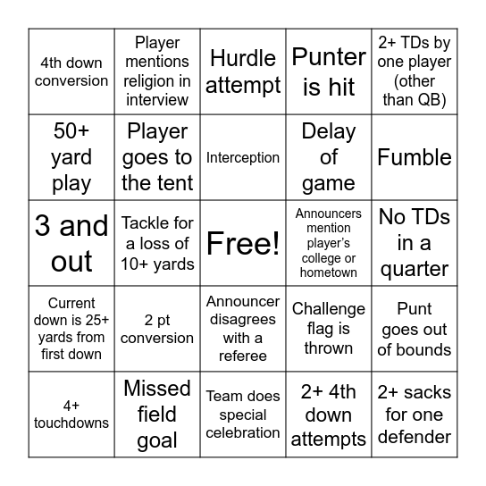 Bingo Card