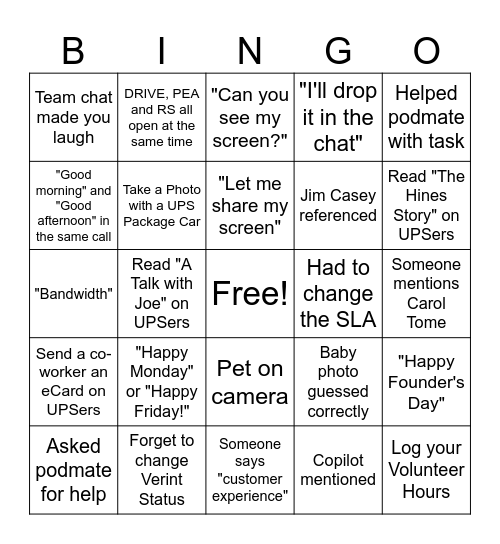 Founder's Day Bingo - CSS Bingo Card
