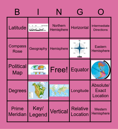 MAP SKILLS BINGO Card