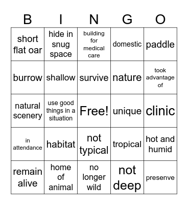 2nd Grade Unit 1 Bingo Card