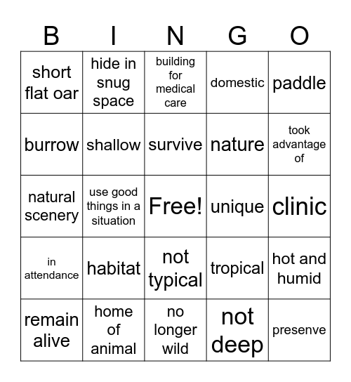 2nd Grade Unit 1 Bingo Card