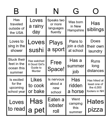 Find Someone Who... Bingo Card
