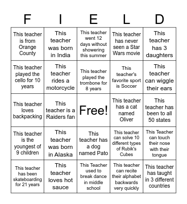 Staff Bingo 2026 Bingo Card