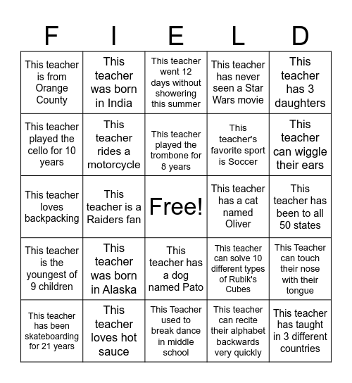 Staff Bingo 2026 Bingo Card