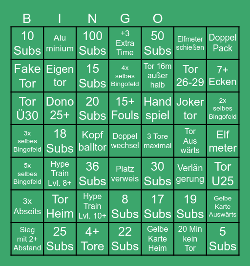 DFB-Pokal: Hallescher FC - FC Schalke 04 Bingo Card