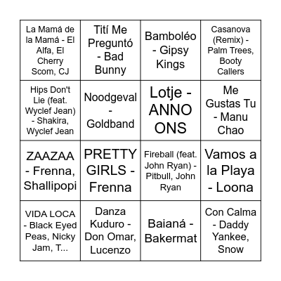 Costa del Kralingen camping bingooooo Bingo Card