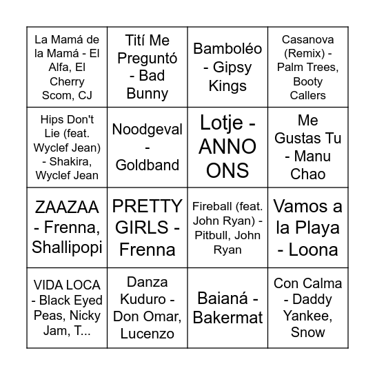 Costa del Kralingen camping bingooooo Bingo Card