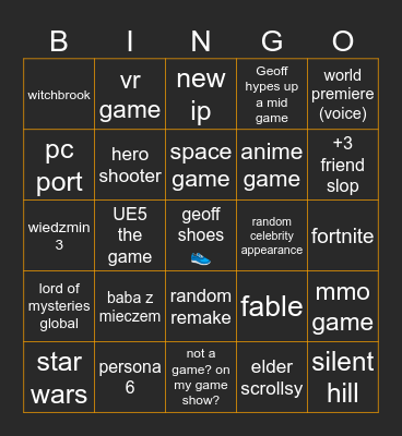 gamescom 2026 Bingo Card