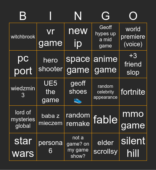 gamescom 2026 Bingo Card