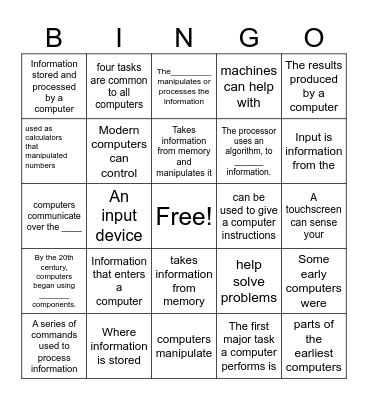 Gangler What Makes a Computer a Computer Bingo Card