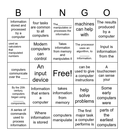 Gangler What Makes a Computer a Computer Bingo Card