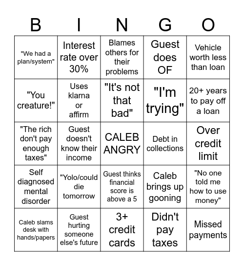 EP Audit Bingo Card