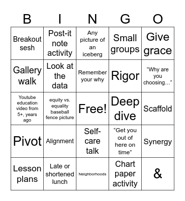 PD Bingo Card