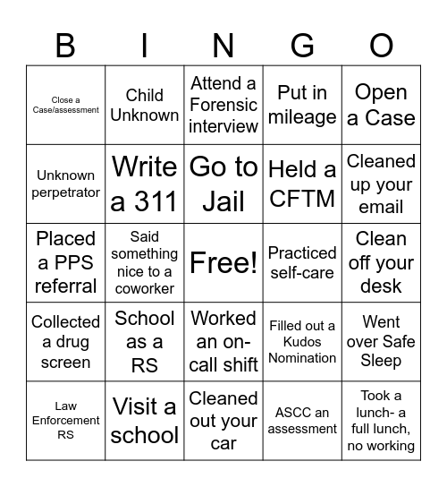 FCM BINGO Card