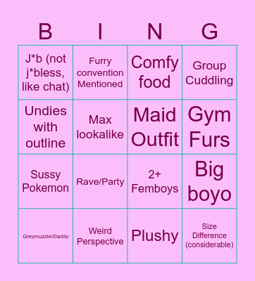 FURRY MEME BING Bingo Card