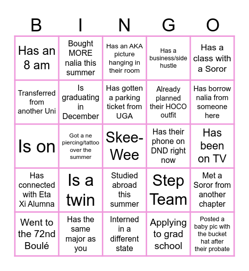 Ivy League Connections Bingo Card