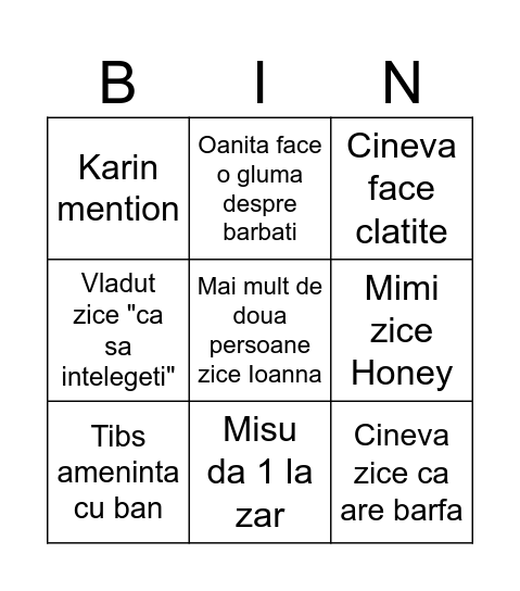 Pireu cu Carnitza Bingo Card
