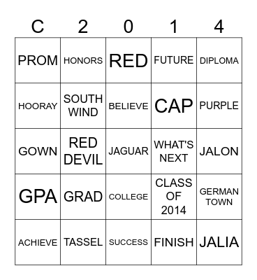 PARTY Bingo Card