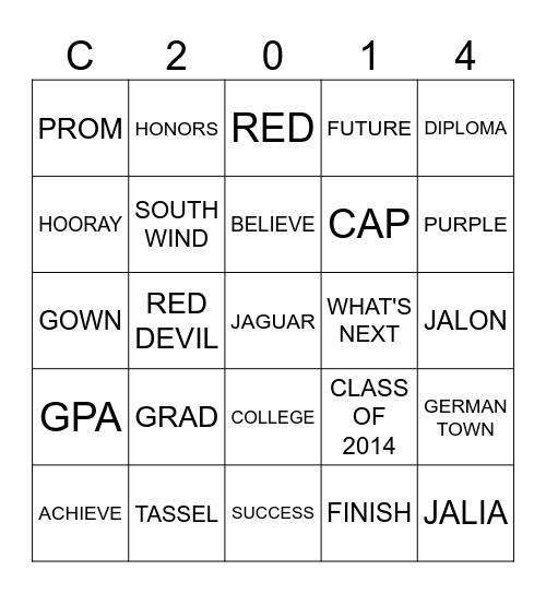 PARTY Bingo Card