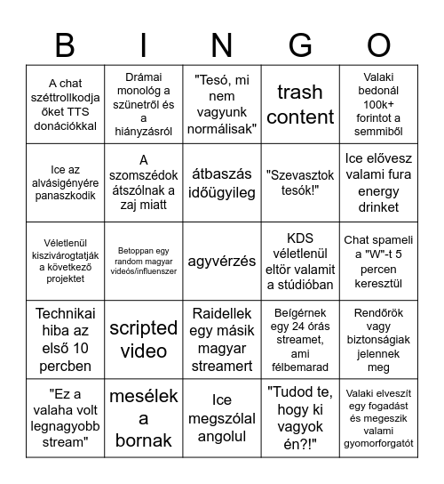 2okos bingo Card