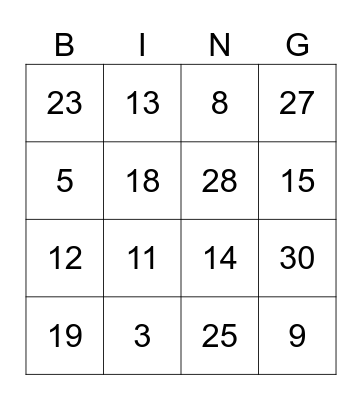 Juanda's card Bingo Card