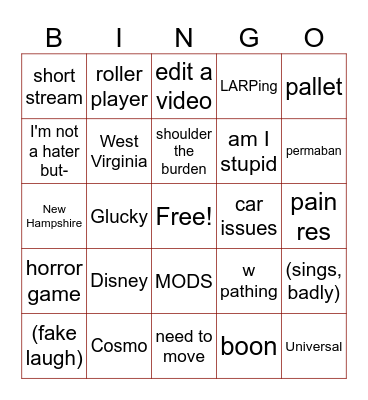 Happy Birthday Skermz Bingo Card