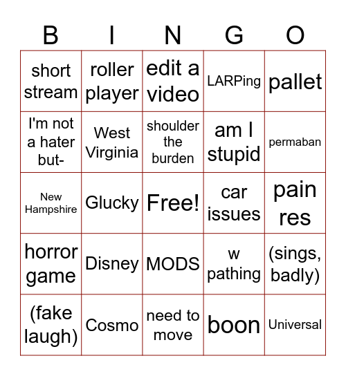 Happy Birthday Skermz Bingo Card