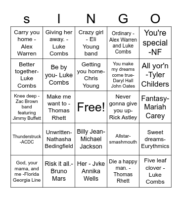 Nick & Courtney's Wedding Bingo Card