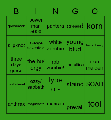 freaks on parade Bingo Card